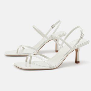 Zara Strappy White Heels NWT
